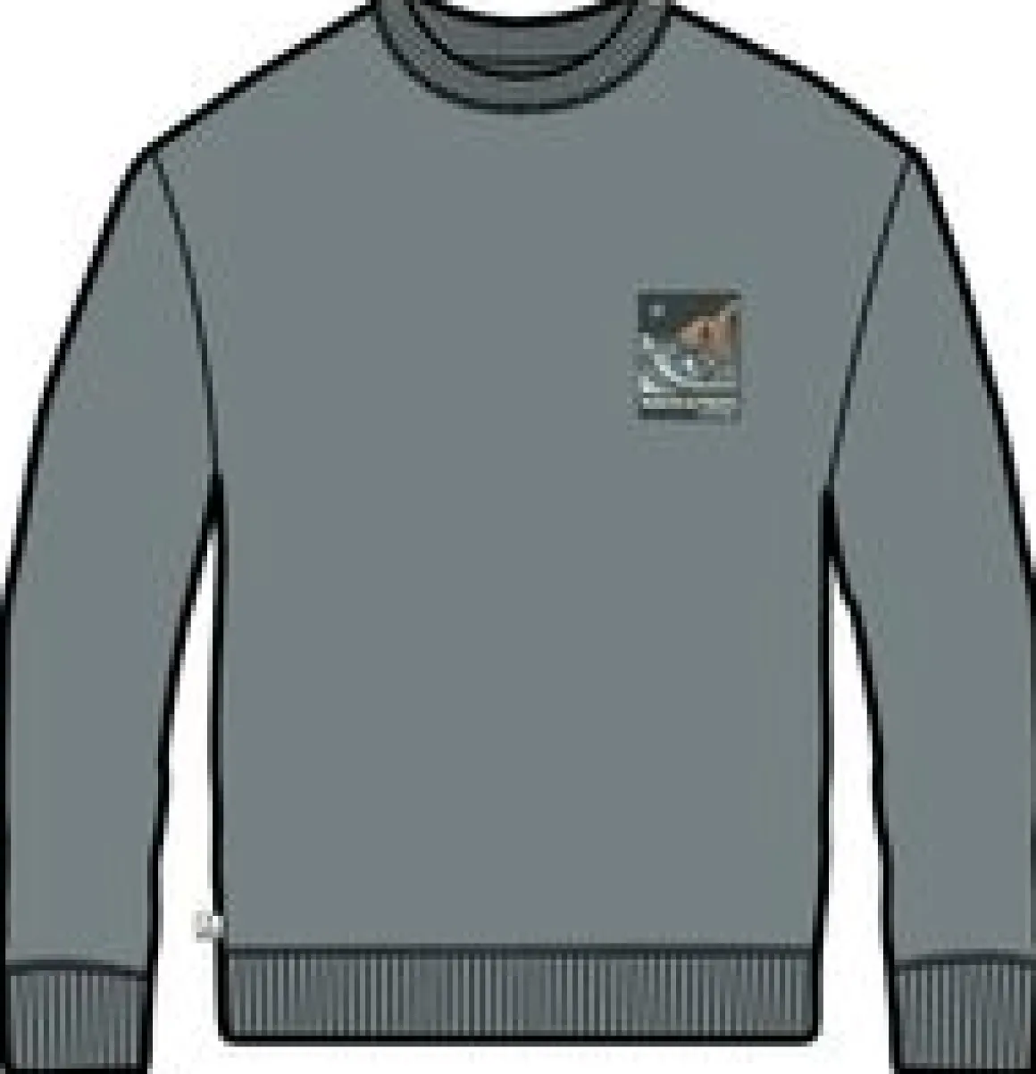 Waves u0026 Trees Organic Cotton Long Sleeve Sweatshirt - Stormy Sea