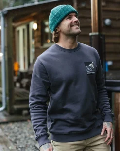 Waves u0026 Trees Organic Cotton Long Sleeve Sweatshirt - Charcoal