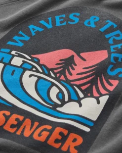 Waves u0026 Trees Recycled Cotton Long Sleeve Sweatshirt - Charcoal
