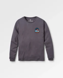 Waves u0026 Trees Recycled Long Sleeve T-Shirt - Charcoal