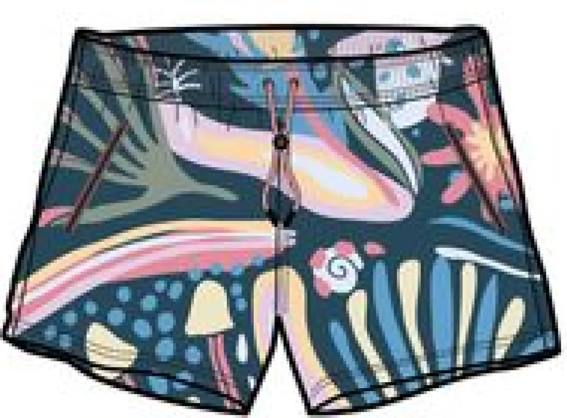 Way Out All Purpose Shorts - Abstract Seaweed Tidal Blue