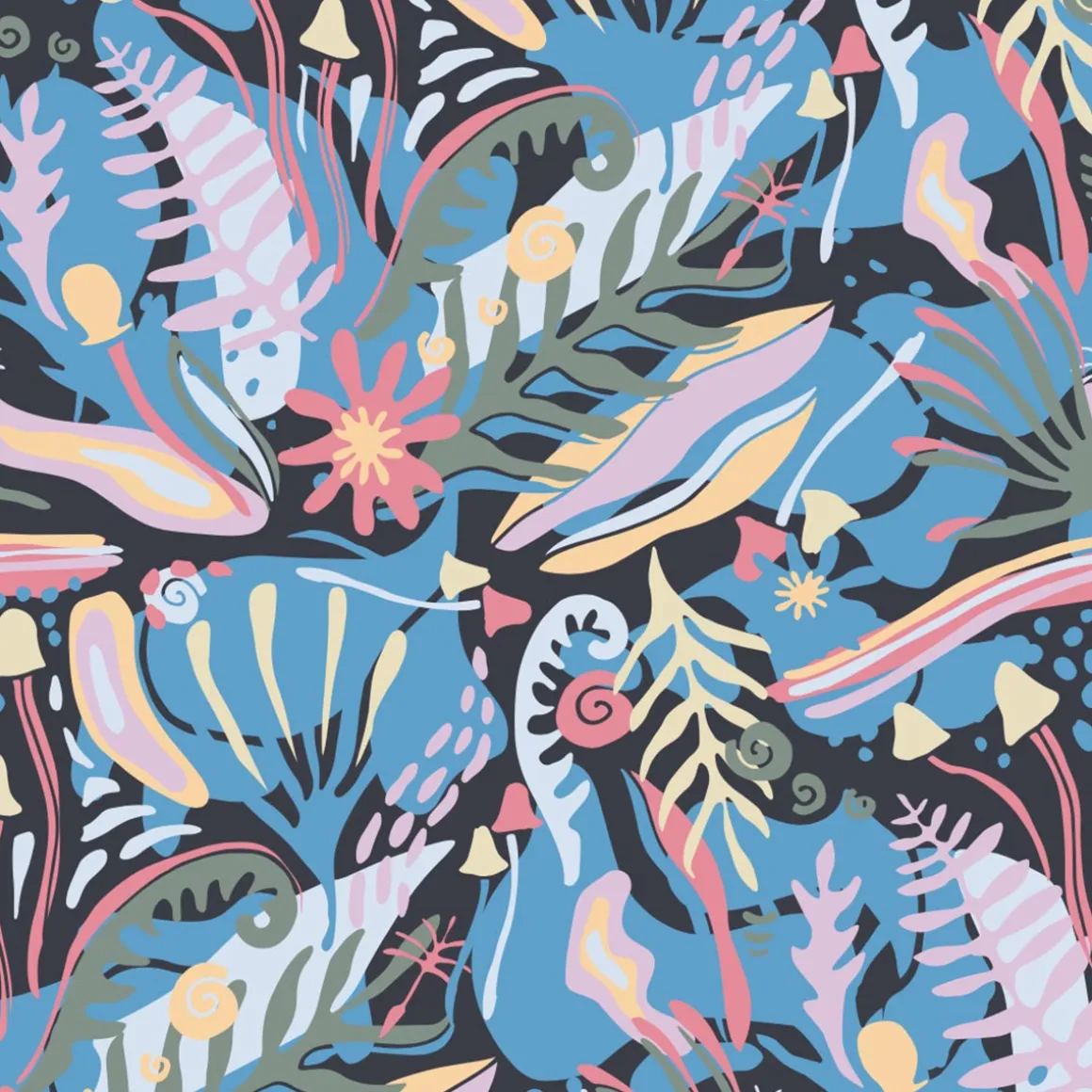 Way Out All Purpose Shorts - Abstract Seaweed Tidal Blue