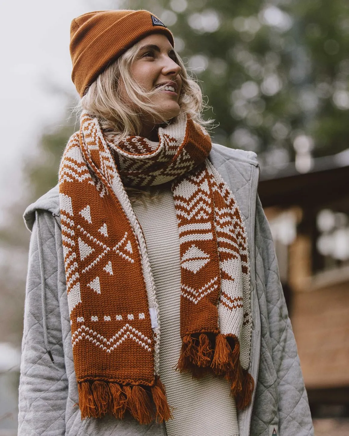 West Coast Recycled Acrylic Scarf - Glazed Ginger