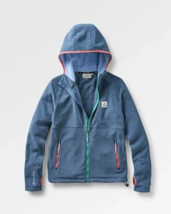 Women's Crest Recycled Polartec Fleece Hoodie - Dark Denim Marl