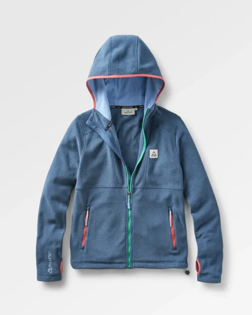 Women's Crest Recycled Polartec Fleece Hoodie - Dark Denim Marl