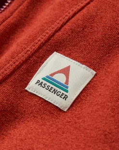 Women's Crest Recycled Polartec Fleece Hoodie - Red Ochre